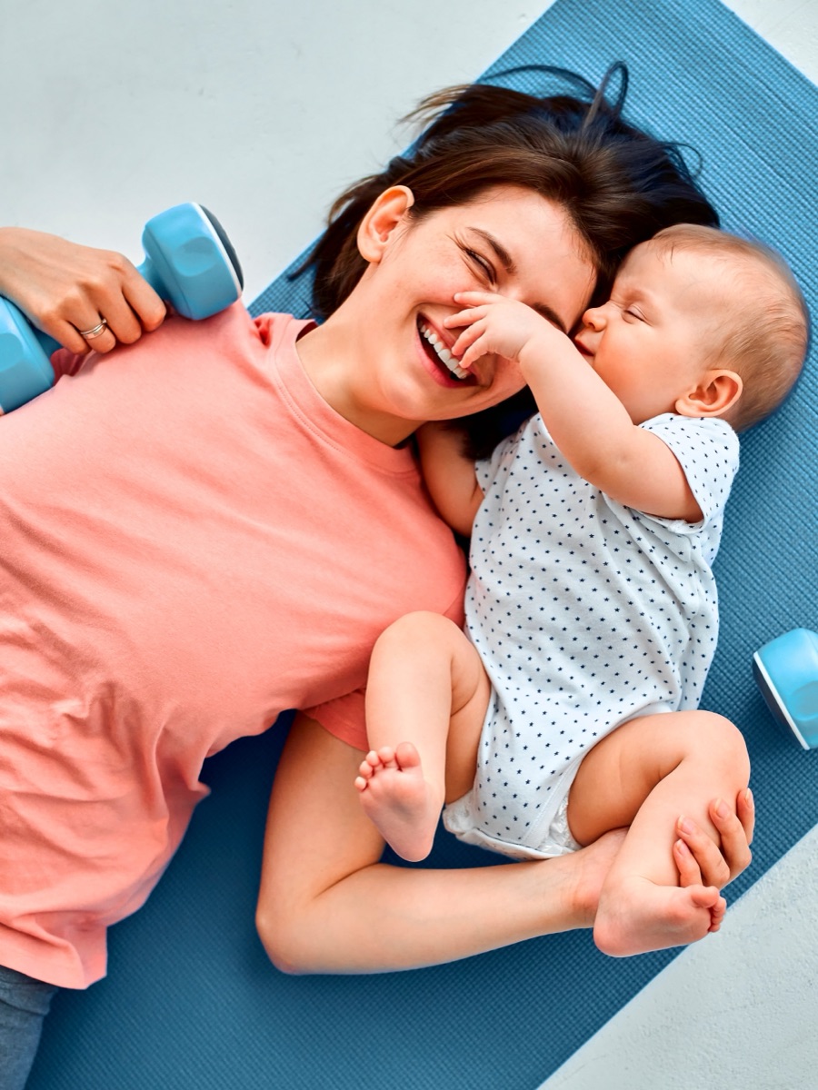 Mother rebuilding her strength after birth, RISE postnatal programme